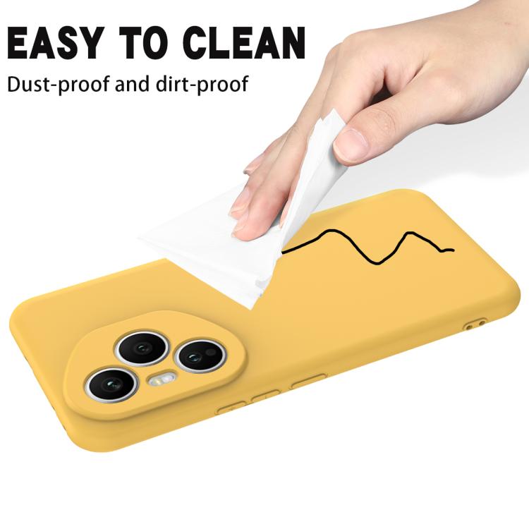 For Honor 400 Pro Global 160.8mm Solid Color Liquid Silicone Dropproof Full Coverage Phone Case(Yellow)