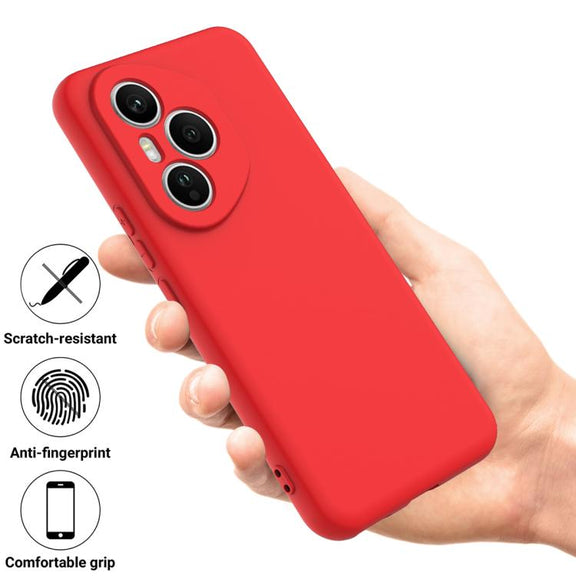 For Honor 400 Pro Global 160.8mm Solid Color Liquid Silicone Dropproof Full Coverage Phone Case(Red)