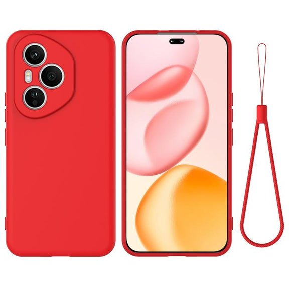 For Honor 400 Pro Global 160.8mm Solid Color Liquid Silicone Dropproof Full Coverage Phone Case(Red)