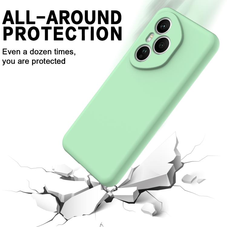 For Honor 400 Pro Global 160.8mm Solid Color Liquid Silicone Dropproof Full Coverage Phone Case(Green)
