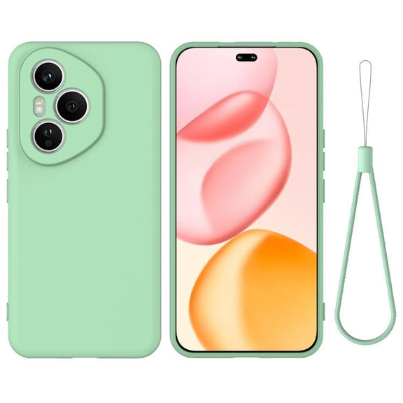 For Honor 400 Pro Global 160.8mm Solid Color Liquid Silicone Dropproof Full Coverage Phone Case(Green)