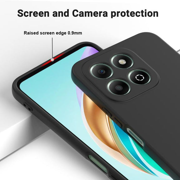 For Honor X6c 4G Solid Color Liquid Silicone Dropproof Full Coverage Phone Case(Black)
