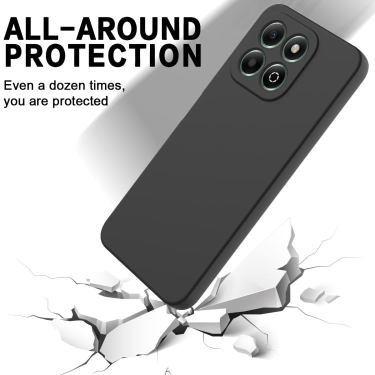 For Honor X6c 4G Solid Color Liquid Silicone Dropproof Full Coverage Phone Case(Black)