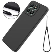 For Honor X6c 4G Solid Color Liquid Silicone Dropproof Full Coverage Phone Case(Black)