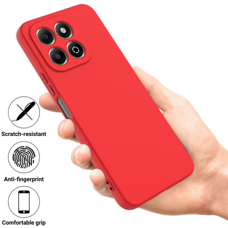 For Honor X6c 4G Solid Color Liquid Silicone Dropproof Full Coverage Phone Case(Red)