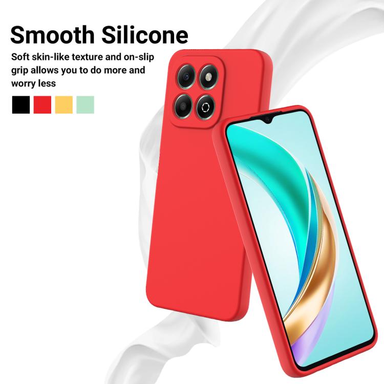 For Honor X6c 4G Solid Color Liquid Silicone Dropproof Full Coverage Phone Case(Red)