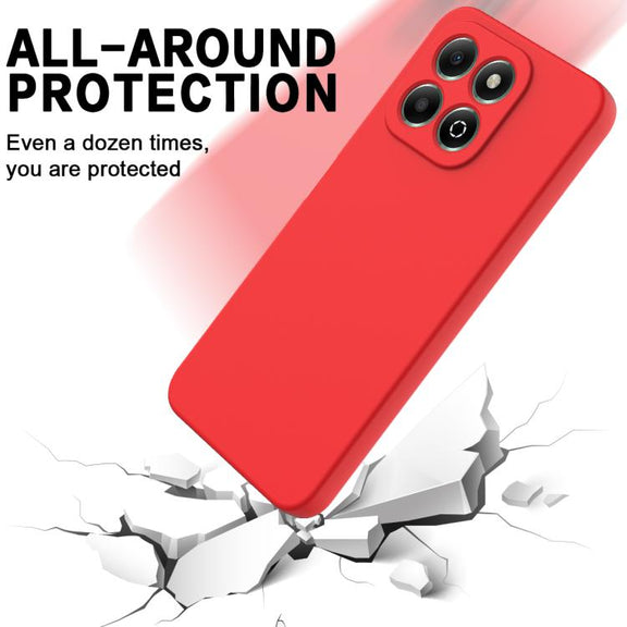 For Honor X6c 4G Solid Color Liquid Silicone Dropproof Full Coverage Phone Case(Red)