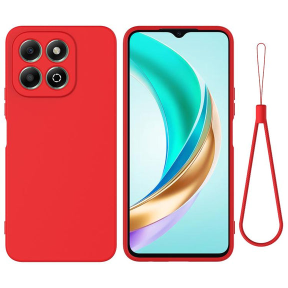 For Honor X6c 4G Solid Color Liquid Silicone Dropproof Full Coverage Phone Case(Red)