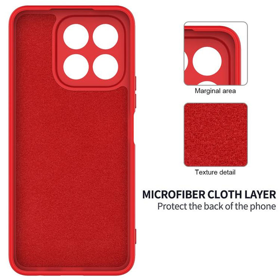 For Honor X6c 4G Solid Color Liquid Silicone Dropproof Full Coverage Phone Case(Red)