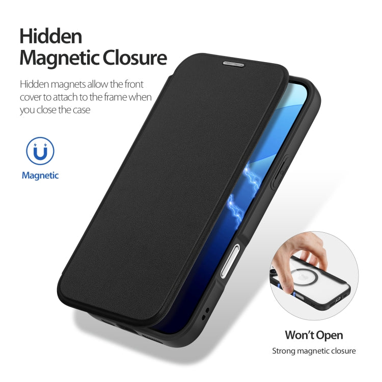 For iPhone 16 Pro DUX DUCIS Skin X Pro Series Magsafe PC + TPU Phone Leather Case(Black)
