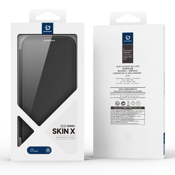 For iPhone 16 Pro DUX DUCIS Skin X Pro Series Magsafe PC + TPU Phone Leather Case(Black)
