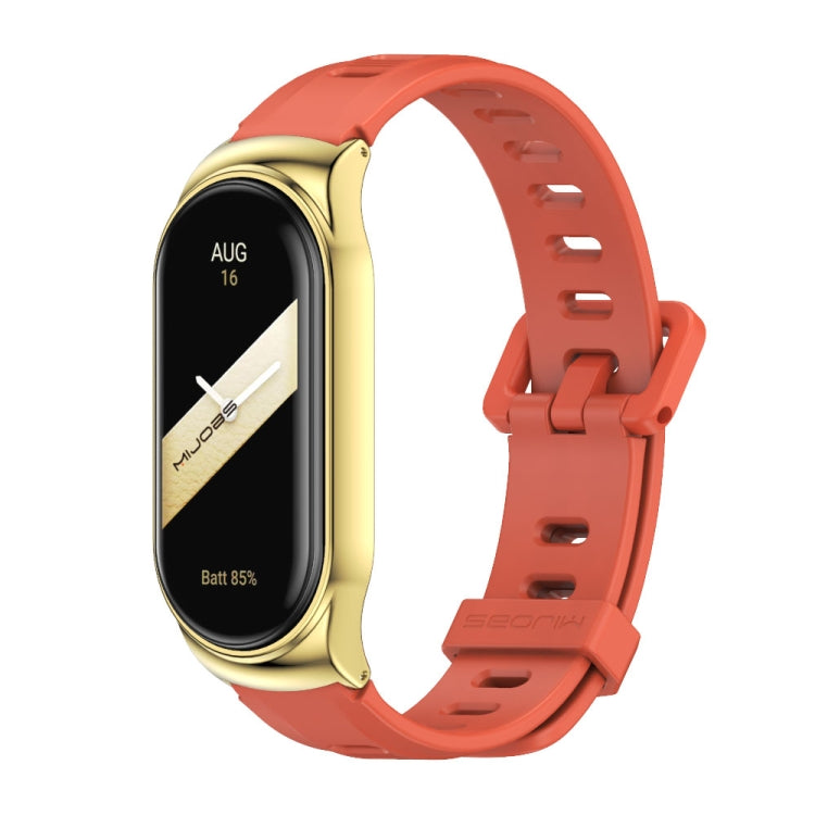 For Xiaomi Mi Band 8 Mijobs CS Case Flat Hole Silicone Watch Band(Orange Gold) - free shipping - PMc TechLife - Order now!