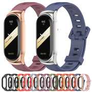 For Xiaomi Mi Band 8 Mijobs CS Case Flat Hole Silicone Watch Band(Grey Silver)