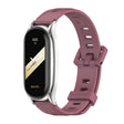 For Xiaomi Mi Band 8 Mijobs Plus Case Flat Hole Silicone Watch Band(Wine Red Silver) - free shipping - PMc TechLife - Order now!
