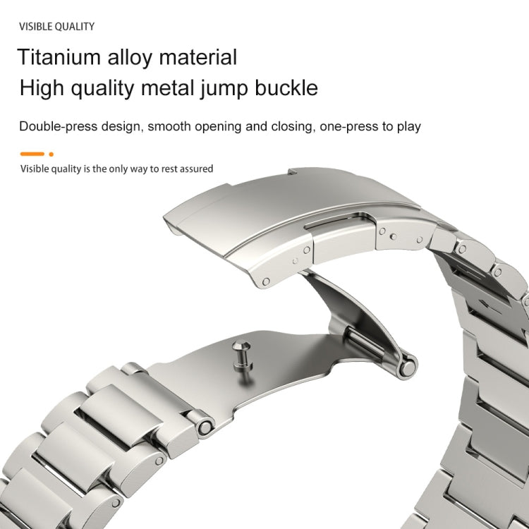 22mm Three Strains Vertical Riser Turtle Buckle Titanium Metal Watch Band(Titanium Gray) - Watch Bands by PMC TechLife | Online Shopping South Africa | PMC TechLife