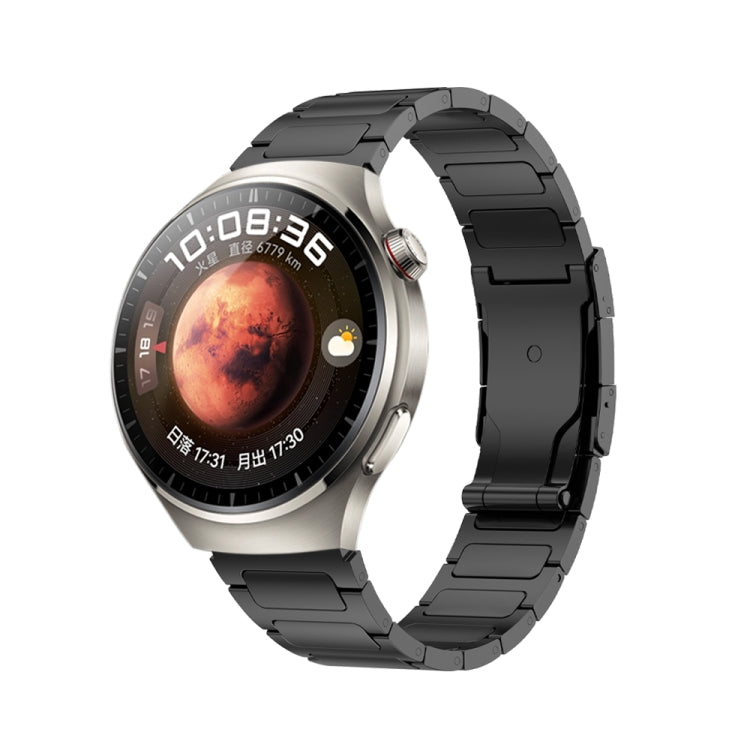 22mm Three Strains Uplift Turtle Buckle Titanium Metal Watch Band(Black) - free shipping - PMC TechLife - Order now!