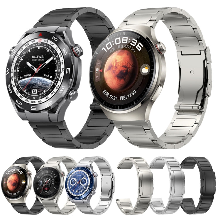 22mm Three Strains Uplift Turtle Buckle Titanium Metal Watch Band(Black) - free shipping - PMC TechLife - Order now!