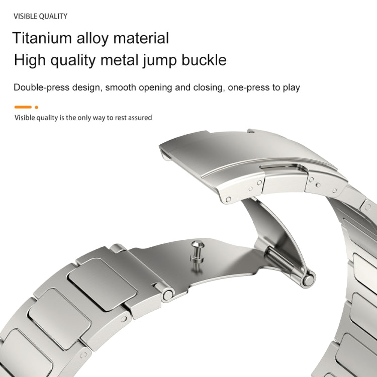 22mm Three Strains Uplift Turtle Buckle Titanium Metal Watch Band(Silver) - Watch Bands by PMC TechLife | Online Shopping South Africa | PMC TechLife