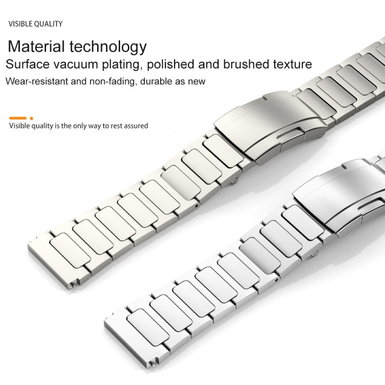 22mm Three Strains Uplift Turtle Buckle Titanium Metal Watch Band(Titanium Gray) - Watch Bands by PMC TechLife | Online Shopping South Africa | PMC TechLife
