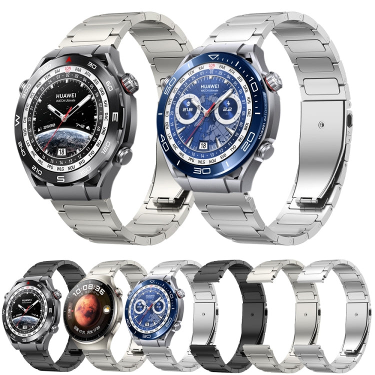 22mm Three Strains Uplift Jump Buckle Titanium Metal Watch Band(Silver) - Watch Bands by PMC TechLife | Online Shopping South Africa | PMC TechLife