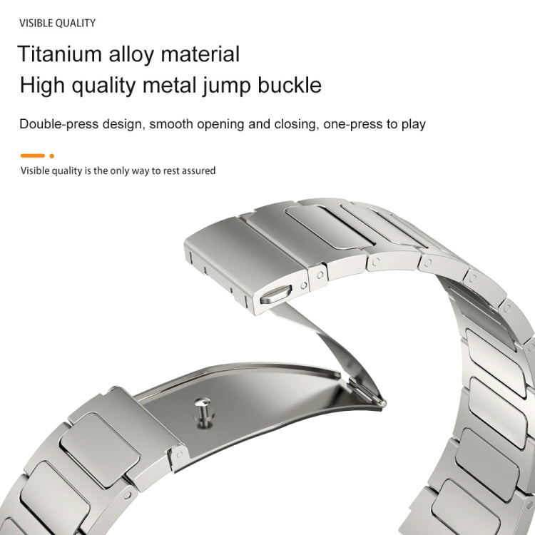 22mm Three Strains Uplift Jump Buckle Titanium Metal Watch Band(Titanium Gray)