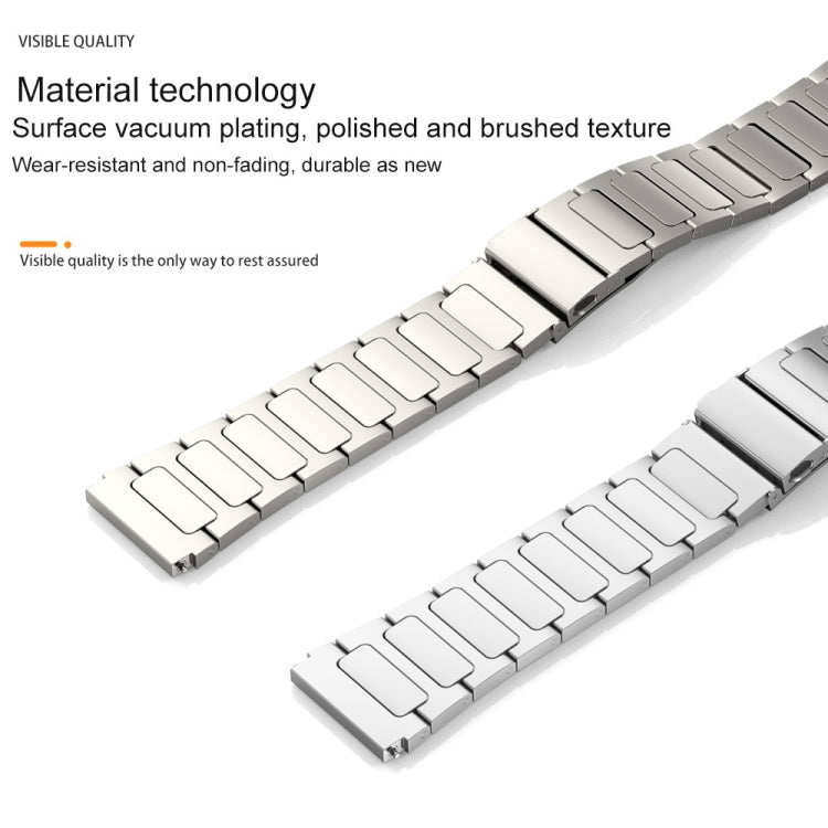 22mm Three Strains Uplift Jump Buckle Titanium Metal Watch Band(Titanium Gray)