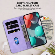 For Google Pixel 9 Pro 7-shaped Embossed Leather Phone Case(Purple)