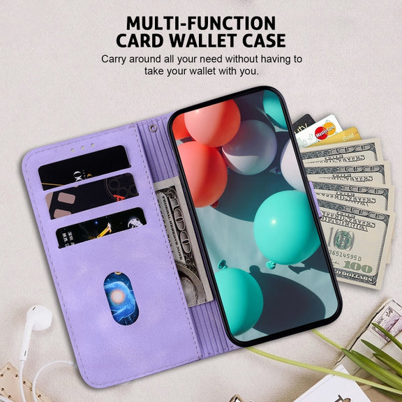 For Google Pixel 9 Pro 7-shaped Embossed Leather Phone Case(Purple)