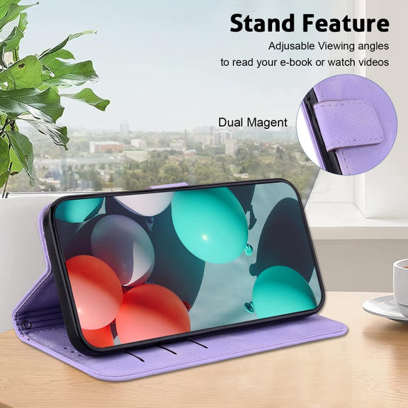 For Google Pixel 9 Pro 7-shaped Embossed Leather Phone Case(Purple)