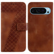 For Google Pixel 9 Pro Seven-shaped Embossed Leather Phone Case(Brown) - free shipping - PMC TechLife - Order now!