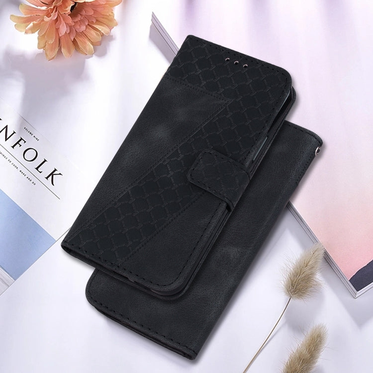 For Google Pixel 9 Pro 7-shaped Embossed Leather Phone Case(Black)