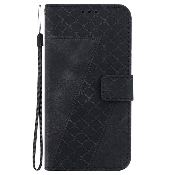 For Google Pixel 9 Pro 7-shaped Embossed Leather Phone Case(Black)