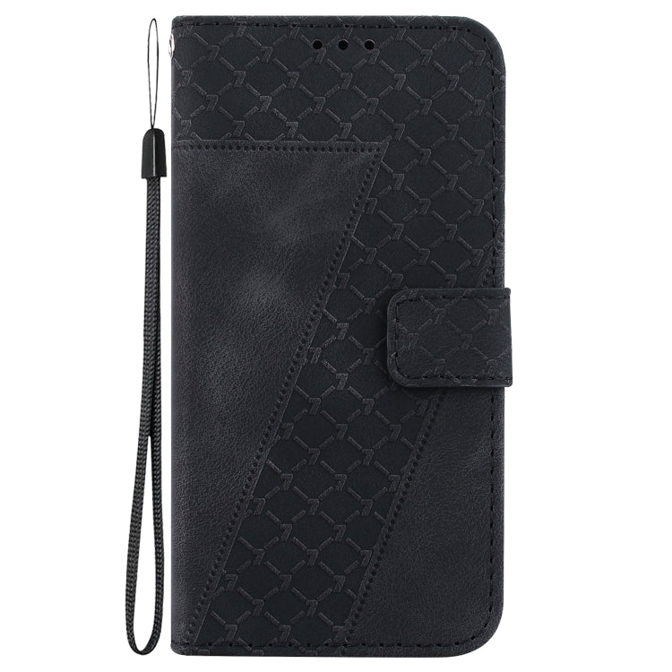 For Google Pixel 9 Pro 7-shaped Embossed Leather Phone Case(Black)