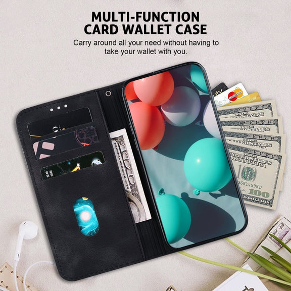 For Google Pixel 9 Pro 7-shaped Embossed Leather Phone Case(Black)