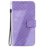 For Google Pixel 9 7-shaped Embossed Leather Phone Case(Purple)