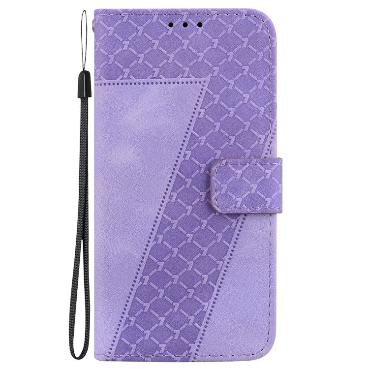 For Google Pixel 9 7-shaped Embossed Leather Phone Case(Purple)