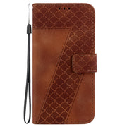 For Google Pixel 9 7-shaped Embossed Leather Phone Case(Brown)