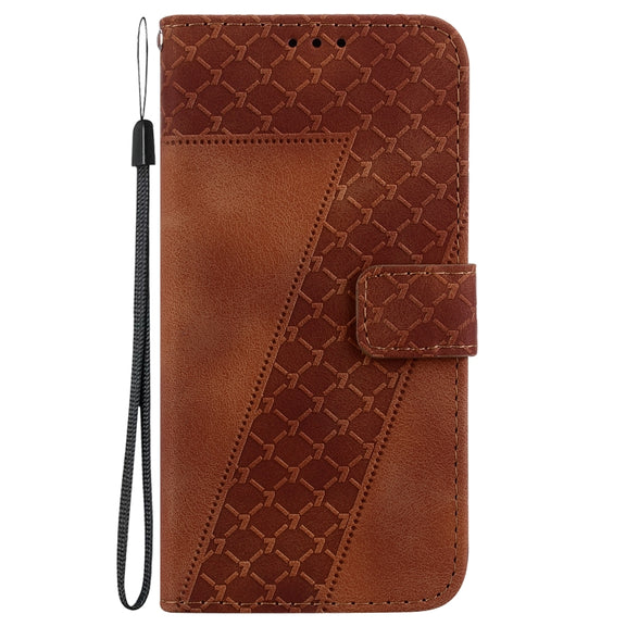 For Google Pixel 9 7-shaped Embossed Leather Phone Case(Brown)