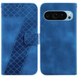 For Google Pixel 9 Seven-shaped Embossed Leather Phone Case(Blue) - free shipping - PMC TechLife - Order now!