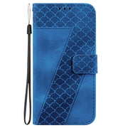 For Google Pixel 9 Seven-shaped Embossed Leather Phone Case(Blue)