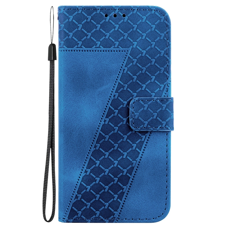 For Google Pixel 9 Seven-shaped Embossed Leather Phone Case(Blue)