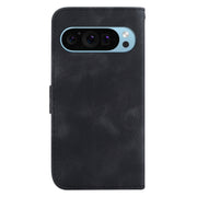 For Google Pixel 9 7-shaped Embossed Leather Phone Case(Black)
