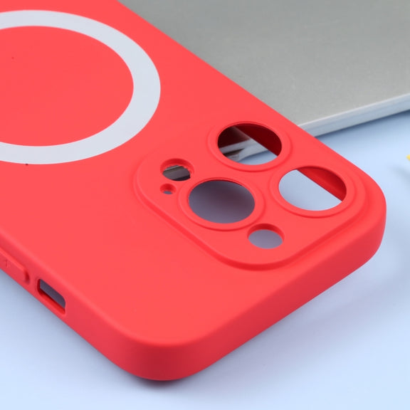 For iPhone 16 Pro Max Liquid Silicone Magsafe Phone Case(Red)