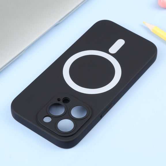 For iPhone 16 Pro Max Liquid Silicone Magsafe Phone Case(Black)