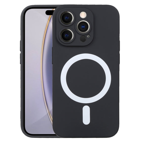 For iPhone 16 Pro Max Liquid Silicone Magsafe Phone Case(Black)