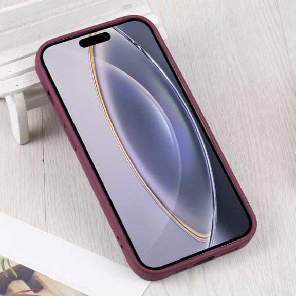 For iPhone 16 Pro Max Liquid Silicone Magsafe Phone Case(Wine Red)