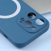 For iPhone 16 Pro Liquid Silicone Magsafe Phone Case(Blue)