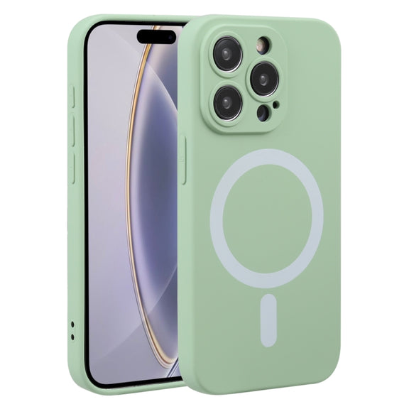 For iPhone 16 Pro Liquid Silicone Magsafe Phone Case(Green)