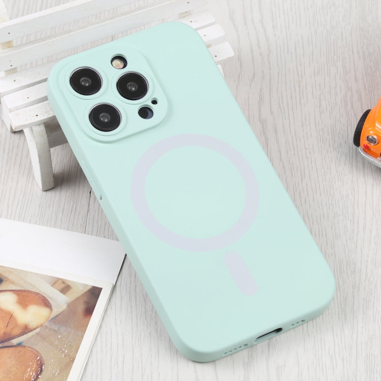 For iPhone 16 Pro Liquid Silicone Magsafe Phone Case(Light Cyan)