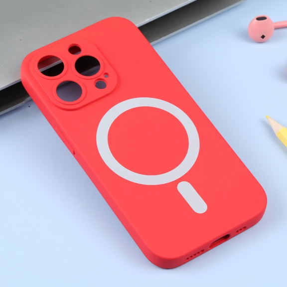 For iPhone 16 Plus Liquid Silicone Magsafe Phone Case(Red)